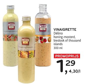 Promoties Vinaigrette délino - Delino - Geldig van 22/05/2024 tot 04/06/2024 bij Alvo