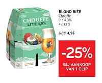 Promoties Blond bier chouffe lite 4,0% - Chouffe - Geldig van 22/05/2024 tot 04/06/2024 bij Alvo