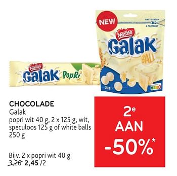 Promoties Chocolade galak popri wit - Galak - Geldig van 22/05/2024 tot 04/06/2024 bij Alvo