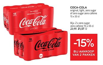 Promoties Coca-cola zero sugar zero cafeine - Coca Cola - Geldig van 22/05/2024 tot 04/06/2024 bij Alvo
