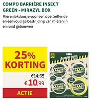 Promoties Compo barrière insect green mirazyl box - Compo - Geldig van 22/05/2024 tot 02/06/2024 bij Horta