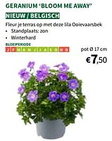 Promoties Geranium bloom me away - Huismerk - Horta - Geldig van 22/05/2024 tot 02/06/2024 bij Horta