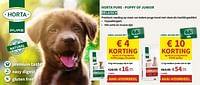 Promoties Horta pure puppy of junior mini puppy kip + rijst - Huismerk - Horta - Geldig van 22/05/2024 tot 02/06/2024 bij Horta