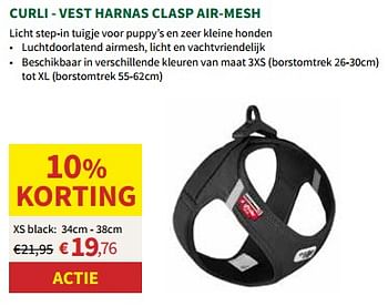 Promoties Curli vest harnas clasp air mesh xs black - Curli - Geldig van 22/05/2024 tot 02/06/2024 bij Horta