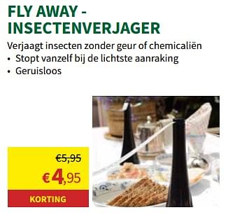Promoties Fly away insectenverjager - Fly Away - Geldig van 22/05/2024 tot 02/06/2024 bij Horta