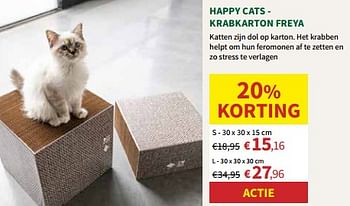 Promoties Happy cats krabkarton freya - Happy cats - Geldig van 22/05/2024 tot 02/06/2024 bij Horta