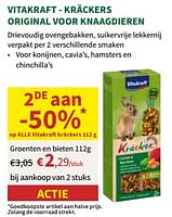 Promoties Vitakraft kräckers original voor knaagdieren - Vitakraft - Geldig van 22/05/2024 tot 02/06/2024 bij Horta