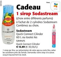 Promotions Sodastream quick connect cilinder ou toutes les saveurs - Sodastream - Valide de 22/05/2024 à 04/06/2024 chez Colruyt