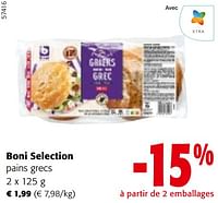 Promotions Boni selection pains grecs - Boni - Valide de 22/05/2024 à 04/06/2024 chez Colruyt