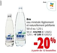 Promotions Bru eau minérale légèrement et naturellement pétillante - Bru - Valide de 22/05/2024 à 04/06/2024 chez Colruyt