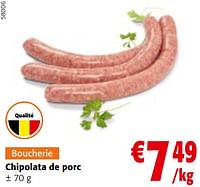 Promotions Chipolata de porc - Produit maison - Colruyt - Valide de 22/05/2024 à 04/06/2024 chez Colruyt
