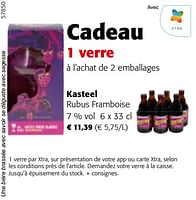 Promotions Kasteel rubus framboise - Kasteelbier - Valide de 22/05/2024 à 04/06/2024 chez Colruyt