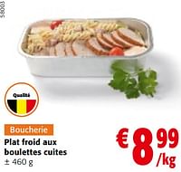 Promotions Plat froid aux boulettes cuites - Produit maison - Colruyt - Valide de 22/05/2024 à 04/06/2024 chez Colruyt