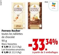 Promotions Ferrero rocher toutes les tablettes de chocolat - Ferrero - Valide de 22/05/2024 à 04/06/2024 chez Colruyt