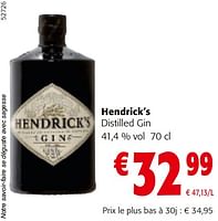 Promotions Hendrick’s distilled gin - Hendrick's - Valide de 22/05/2024 à 04/06/2024 chez Colruyt