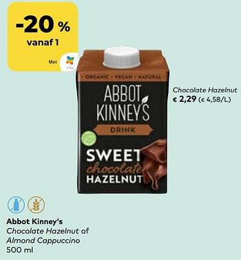 Promoties Abbot kinney’s chocolate hazelnut - Abbot Kinney's  - Geldig van 22/05/2024 tot 18/06/2024 bij Bioplanet