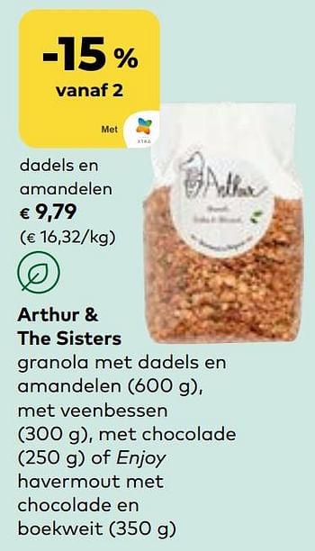 Promoties Arthur + the sisters granola met dadels en amandelen - Arthur & The Sisters  - Geldig van 22/05/2024 tot 18/06/2024 bij Bioplanet