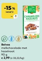 Promoties Belvas melkchocolade met hazelnoot - Belvas - Geldig van 22/05/2024 tot 18/06/2024 bij Bioplanet