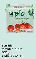Promoties Boni bio tomatenstukjes - Boni - Geldig van 22/05/2024 tot 18/06/2024 bij Bioplanet