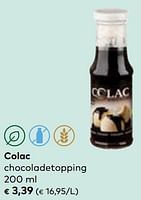 Promoties Colac chocoladetopping - Colac - Geldig van 22/05/2024 tot 18/06/2024 bij Bioplanet