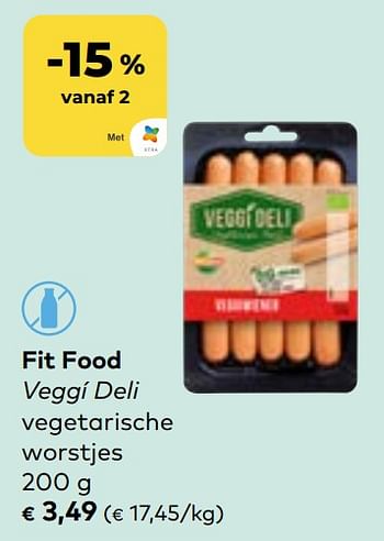 Promoties Fit food veggí deli vegetarische worstjes - Fitfood - Geldig van 22/05/2024 tot 18/06/2024 bij Bioplanet