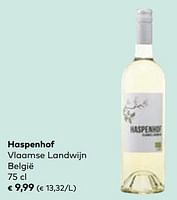 Promoties Haspenhof vlaamse landwijn - Witte wijnen - Geldig van 22/05/2024 tot 18/06/2024 bij Bioplanet