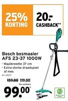 Promoties Bosch bosmaaier afs 23-37 - Bosch - Geldig van 22/05/2024 tot 04/06/2024 bij Gamma