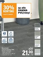 Promoties Clickvinyl burano tegel marmer antraciet - Huismerk - Gamma - Geldig van 22/05/2024 tot 04/06/2024 bij Gamma