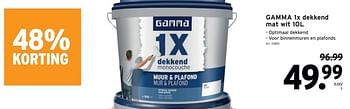 Promoties Gamma 1x dekkend mat wit - Huismerk - Gamma - Geldig van 22/05/2024 tot 04/06/2024 bij Gamma