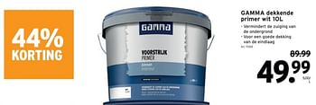 Promoties Gamma dekkende primer wit - Huismerk - Gamma - Geldig van 22/05/2024 tot 04/06/2024 bij Gamma