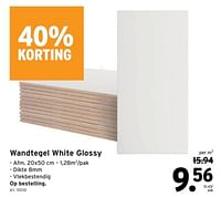 Promoties Wandtegel white glossy - Huismerk - Gamma - Geldig van 22/05/2024 tot 04/06/2024 bij Gamma
