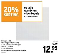 Promoties Wandtegel wit glanzend - Huismerk - Gamma - Geldig van 22/05/2024 tot 04/06/2024 bij Gamma