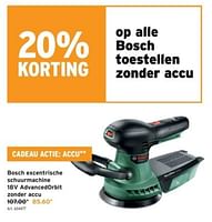 Promoties Bosch excentrische schuurmachine 18v advancedorbit zonder accu - Bosch - Geldig van 22/05/2024 tot 04/06/2024 bij Gamma
