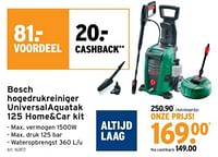 Promoties Bosch hogedrukreiniger universalaquatak 125 home+car kit - Bosch - Geldig van 22/05/2024 tot 04/06/2024 bij Gamma