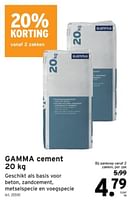 Promoties Gamma cement - Huismerk - Gamma - Geldig van 22/05/2024 tot 04/06/2024 bij Gamma