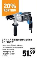 Promoties Gamma klopboormachine kb-900w - Gamma - Geldig van 22/05/2024 tot 04/06/2024 bij Gamma