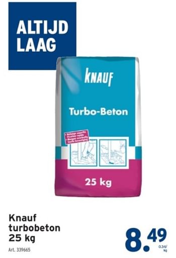 Promoties Knauf turbobeton - Knauf - Geldig van 22/05/2024 tot 04/06/2024 bij Gamma