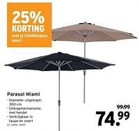 Promoties Parasol miami - Huismerk - Gamma - Geldig van 22/05/2024 tot 04/06/2024 bij Gamma