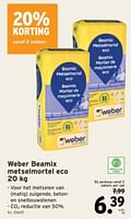 Promoties Weber beamix metselmortel eco - Weber - Geldig van 22/05/2024 tot 04/06/2024 bij Gamma