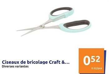 Promotions Ciseaux de bricolage craft + - Produit Maison - Action - Valide de 22/05/2024 à 28/05/2024 chez Action