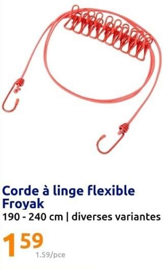 Promotions Corde à linge flexible froyak - Froyak - Valide de 22/05/2024 à 28/05/2024 chez Action