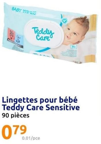 Promotions Lingettes pour bébé teddy care sensitive - Teddy Care - Valide de 22/05/2024 à 28/05/2024 chez Action