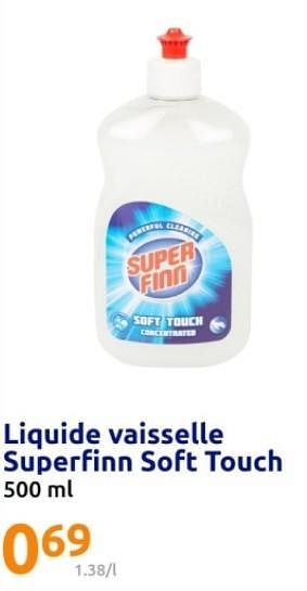 Promotions Liquide vaisselle superfinn soft touch - Superfinn - Valide de 22/05/2024 à 28/05/2024 chez Action