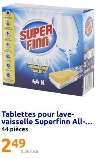 Promotions Tablettes pour lave vaisselle superfinn all - Superfinn - Valide de 22/05/2024 à 28/05/2024 chez Action