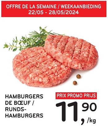 Promotions Hamburgers de boeuf - Produit maison - Alvo - Valide de 22/05/2024 à 04/06/2024 chez Alvo
