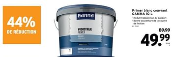 Promotions Primer blanc couvrant gamma - Produit maison - Gamma - Valide de 22/05/2024 à 04/06/2024 chez Gamma