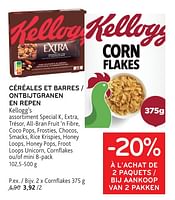 Promotions Céréales et barres kellogg’s cornflakes - Kellogg's - Valide de 22/05/2024 à 04/06/2024 chez Alvo