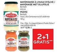 Promotions Mayon(n)aise à l’huile d’olive - Bertolli - Valide de 22/05/2024 à 04/06/2024 chez Alvo