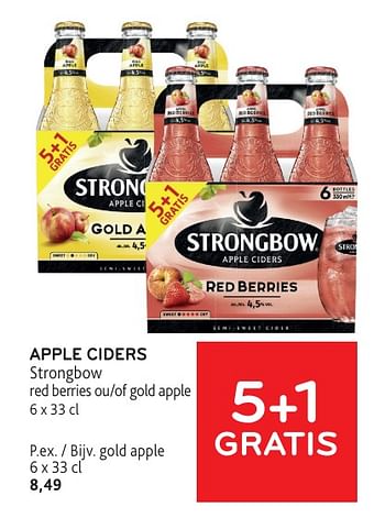 Promotions Apple ciders strongbow gold apple - Strongbow - Valide de 22/05/2024 à 04/06/2024 chez Alvo