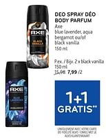 Promotions Deo spray déo body parfum axe black vanilla - Axe - Valide de 22/05/2024 à 04/06/2024 chez Alvo